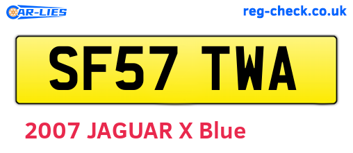 SF57TWA are the vehicle registration plates.