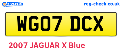 WG07DCX are the vehicle registration plates.
