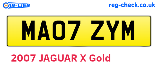 MA07ZYM are the vehicle registration plates.