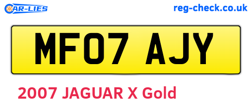 MF07AJY are the vehicle registration plates.