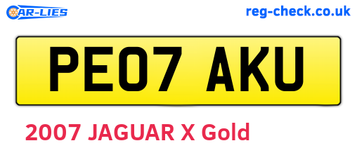PE07AKU are the vehicle registration plates.