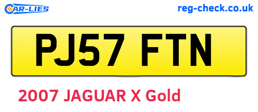PJ57FTN are the vehicle registration plates.