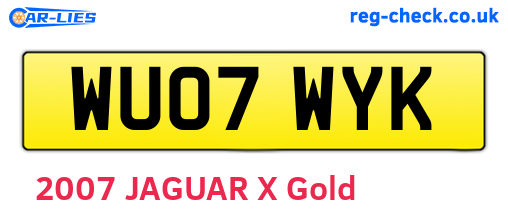 WU07WYK are the vehicle registration plates.