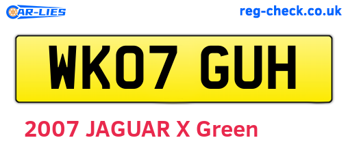 WK07GUH are the vehicle registration plates.