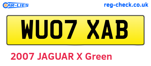 WU07XAB are the vehicle registration plates.