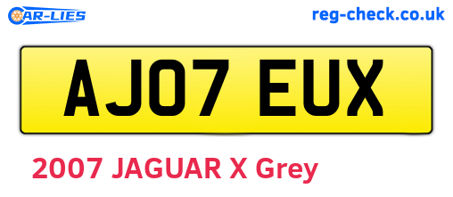 AJ07EUX are the vehicle registration plates.