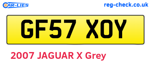 GF57XOY are the vehicle registration plates.