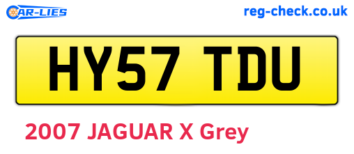 HY57TDU are the vehicle registration plates.