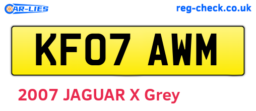 KF07AWM are the vehicle registration plates.