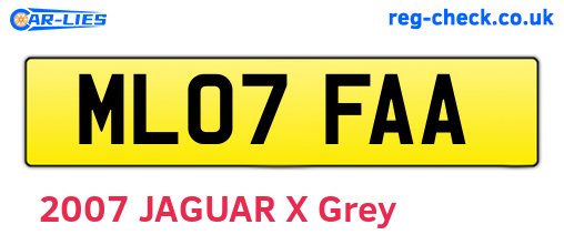 ML07FAA are the vehicle registration plates.