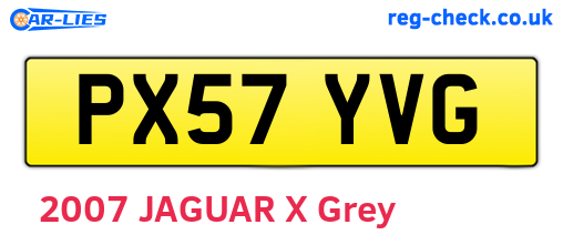 PX57YVG are the vehicle registration plates.