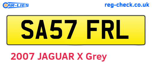 SA57FRL are the vehicle registration plates.