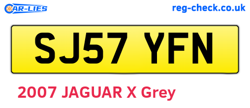 SJ57YFN are the vehicle registration plates.