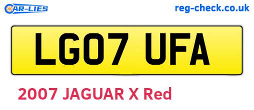 LG07UFA are the vehicle registration plates.