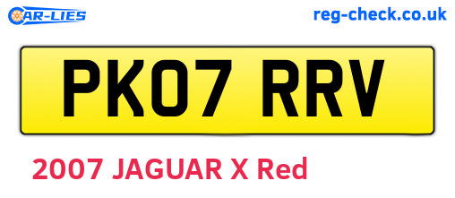 PK07RRV are the vehicle registration plates.