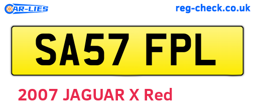SA57FPL are the vehicle registration plates.