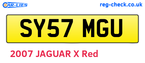 SY57MGU are the vehicle registration plates.