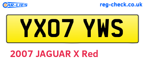 YX07YWS are the vehicle registration plates.