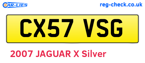 CX57VSG are the vehicle registration plates.