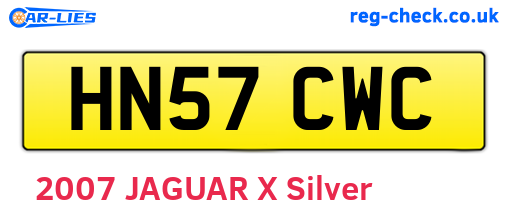 HN57CWC are the vehicle registration plates.