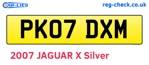 PK07DXM are the vehicle registration plates.