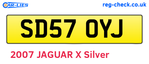SD57OYJ are the vehicle registration plates.