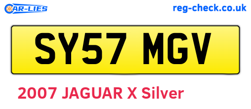 SY57MGV are the vehicle registration plates.