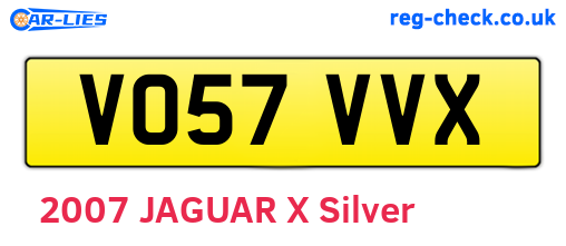 VO57VVX are the vehicle registration plates.