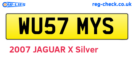 WU57MYS are the vehicle registration plates.