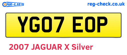 YG07EOP are the vehicle registration plates.