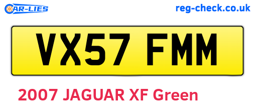 VX57FMM are the vehicle registration plates.