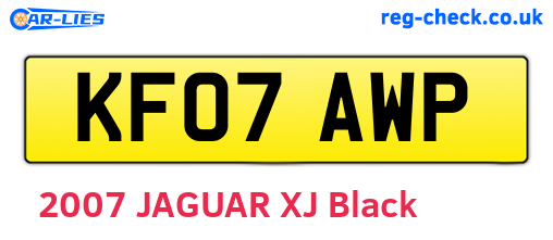 KF07AWP are the vehicle registration plates.