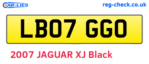 LB07GGO are the vehicle registration plates.