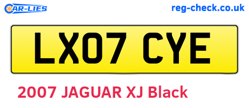 LX07CYE are the vehicle registration plates.
