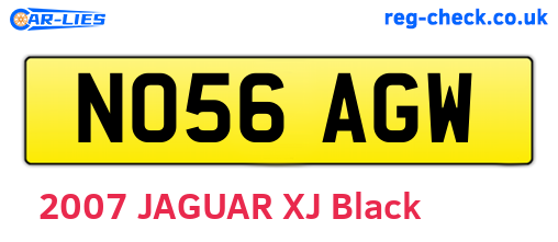 NO56AGW are the vehicle registration plates.