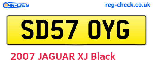 SD57OYG are the vehicle registration plates.