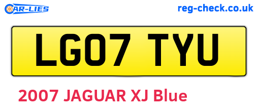 LG07TYU are the vehicle registration plates.