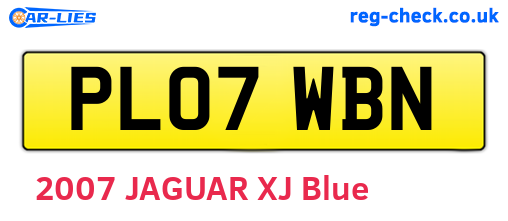 PL07WBN are the vehicle registration plates.