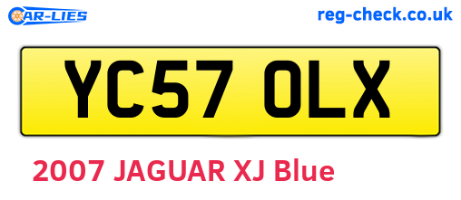 YC57OLX are the vehicle registration plates.