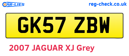 GK57ZBW are the vehicle registration plates.