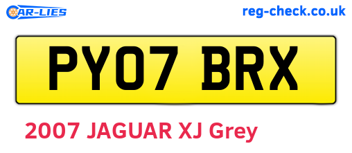 PY07BRX are the vehicle registration plates.