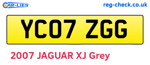 YC07ZGG are the vehicle registration plates.