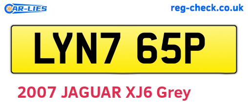 LYN765P are the vehicle registration plates.