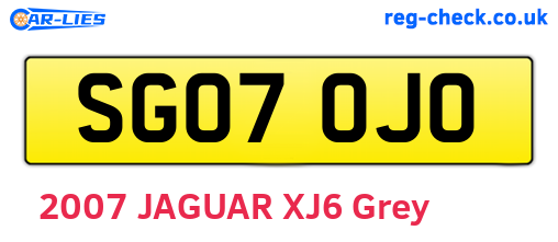 SG07OJO are the vehicle registration plates.