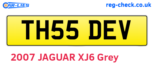 TH55DEV are the vehicle registration plates.