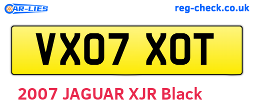 VX07XOT are the vehicle registration plates.