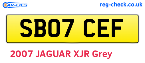 SB07CEF are the vehicle registration plates.