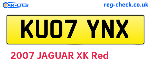 KU07YNX are the vehicle registration plates.