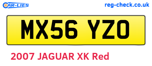 MX56YZO are the vehicle registration plates.