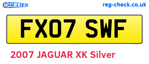 FX07SWF are the vehicle registration plates.